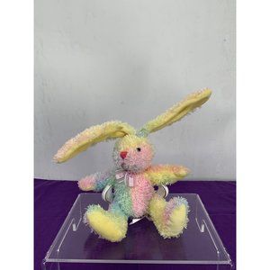 Dan Dee Collectables Choice Tie Die Bunny Pastels Pink Nose and Bow Yellow Posea